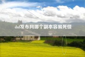 dnf发布网哪个副本容易死怪