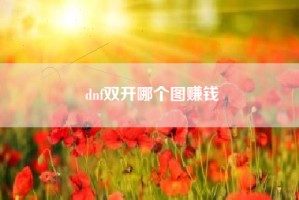 dnf双开哪个图赚钱