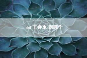 dnf 工会本 刷哪个