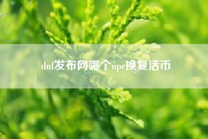 dnf发布网哪个npc换复活币