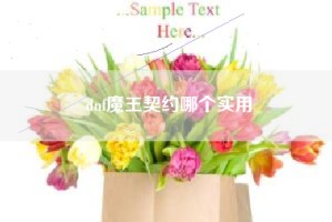 dnf魔王契约哪个实用