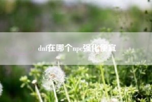dnf在哪个npc强化便宜