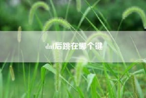 dnf后跳在哪个键