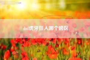 dnf虎牙狂人哪个跨区