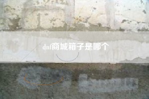 dnf商城箱子是哪个