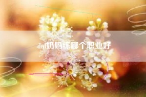 dnf奶妈练哪个职业好