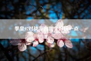 拳皇97对战平台哪个好玩一点