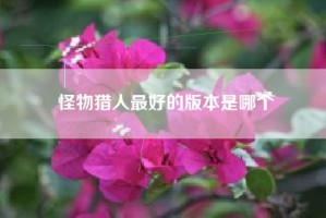 怪物猎人最好的版本是哪个