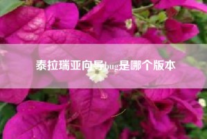 泰拉瑞亚向导bug是哪个版本