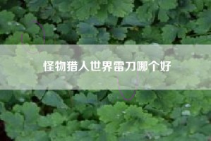 怪物猎人世界雷刀哪个好