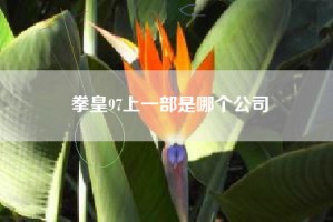 拳皇97上一部是哪个公司
