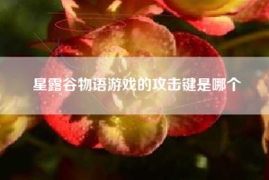 星露谷物语游戏的攻击键是哪个
