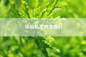 诛仙私发网宝珠好