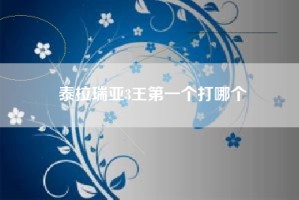 泰拉瑞亚3王第一个打哪个