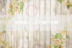 怪物猎人xx太刀哪个好用