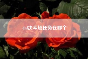 dnf决斗场任务在哪个