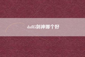 dnf85剑神哪个好