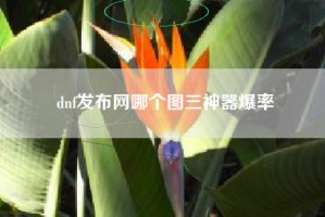 dnf发布网哪个图三神器爆率