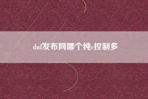 dnf发布网哪个纯c控制多