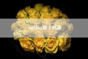 dnf与lol哪个厉害