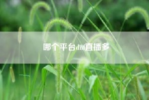 哪个平台dnf直播多