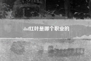 dnf红叶是哪个职业的