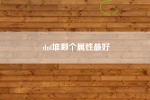 dnf堆哪个属性最好