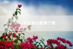 dnf装备登记是哪个键