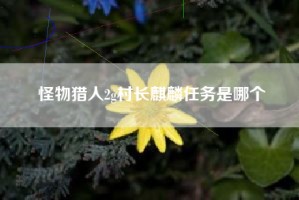 怪物猎人2g村长麒麟任务是哪个
