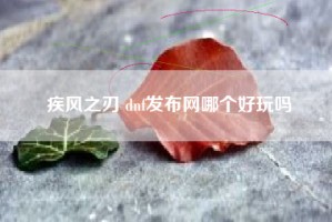 疾风之刃 dnf发布网哪个好玩吗