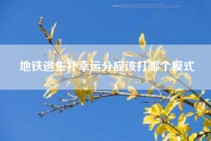 地铁逃生补幸运分应该打哪个模式