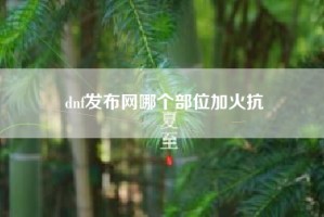 dnf发布网哪个部位加火抗