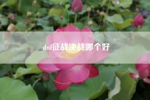 dnf征战决战哪个好