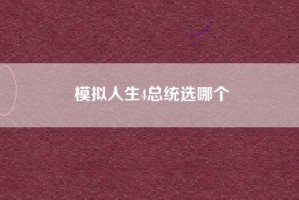 模拟人生4总统选哪个