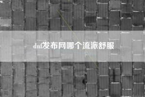 dnf发布网哪个流派舒服