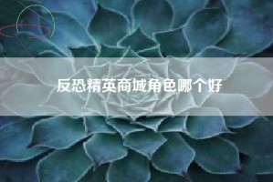 反恐精英商城角色哪个好