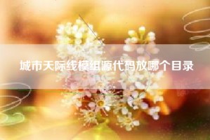 城市天际线模组源代码放哪个目录