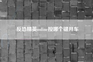反恐精英online按哪个键开车