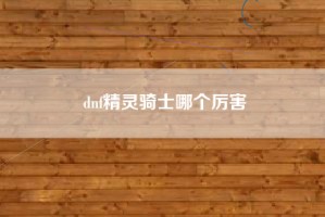 dnf精灵骑士哪个厉害