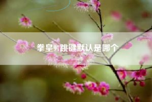 拳皇97跳键默认是哪个