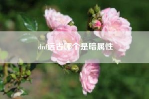 dnf远古哪个是暗属性