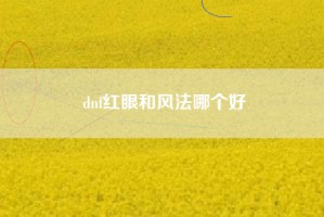 dnf红眼和风法哪个好