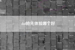 dnf抢先体验哪个好