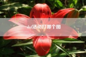 dnf活动打哪个图