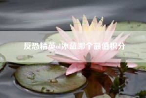 反恐精英ol冰蓝哪个最值积分