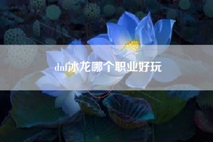 dnf冰龙哪个职业好玩