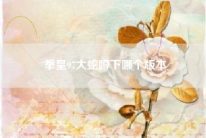 拳皇97大蛇蹲下哪个版本