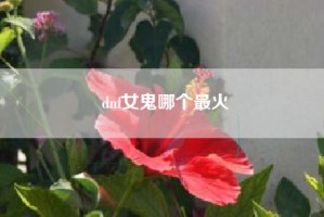 dnf女鬼哪个最火