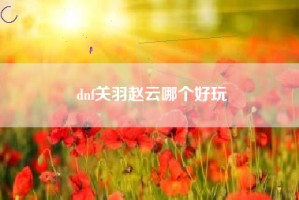 dnf关羽赵云哪个好玩