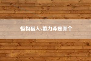 怪物猎人x蓄力斧是哪个